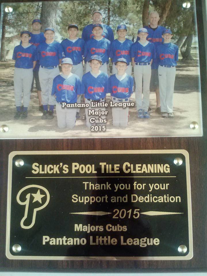Slicks Pool Tile Cleaning Sponsor of Pantano Little League
